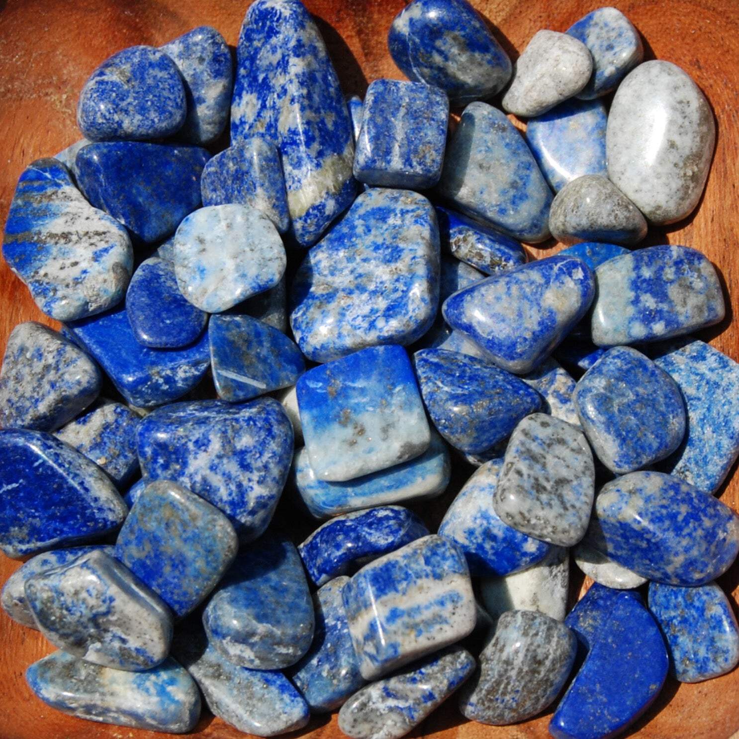 10pcs Lapis Lazuli Crystal Tumbled Stones, Small Crystal Set
