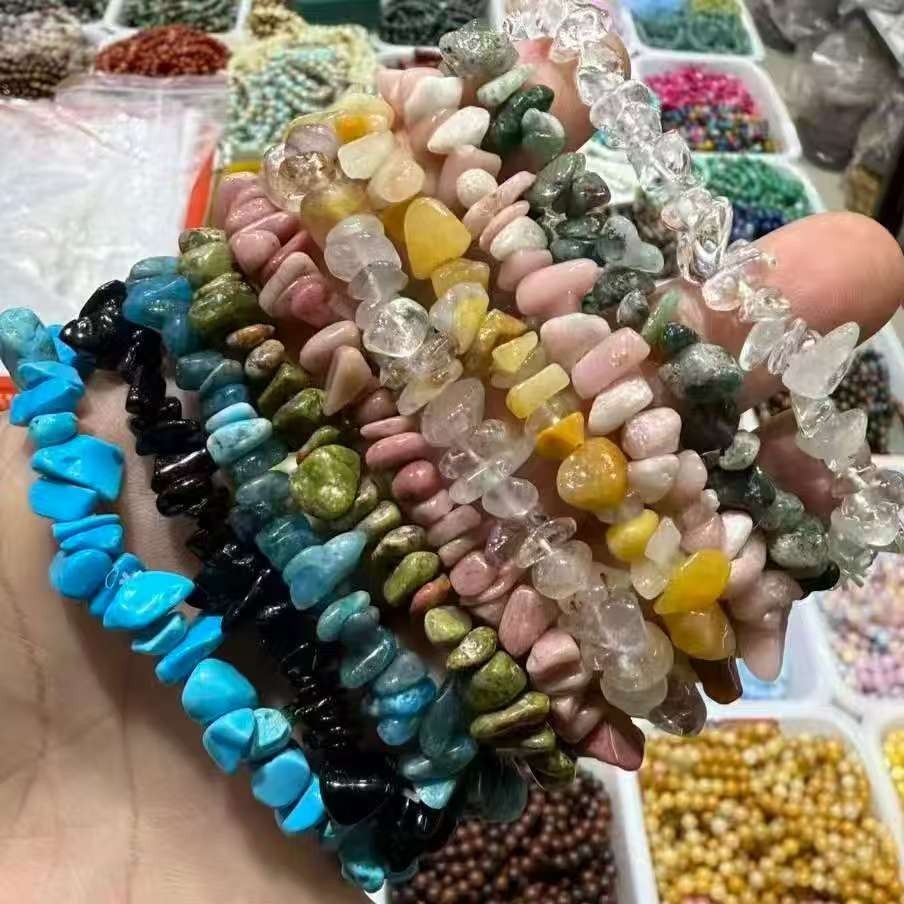 10pcs Reiki treatment Crystal Quartz Natural Stone Bracelet Charm Raw chip