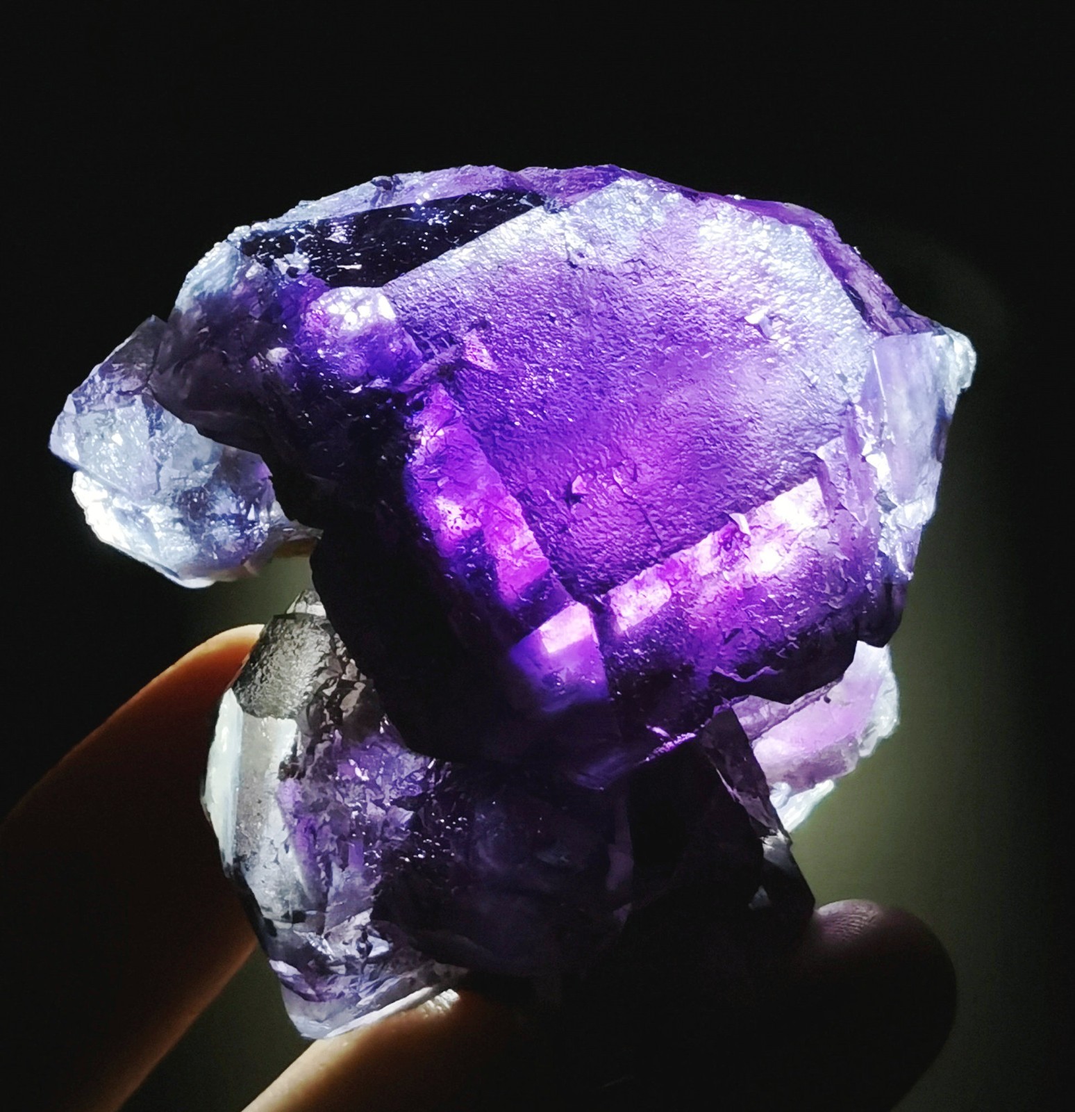 Natural Transparent Purple Window Fluorite Mineral Specimen China