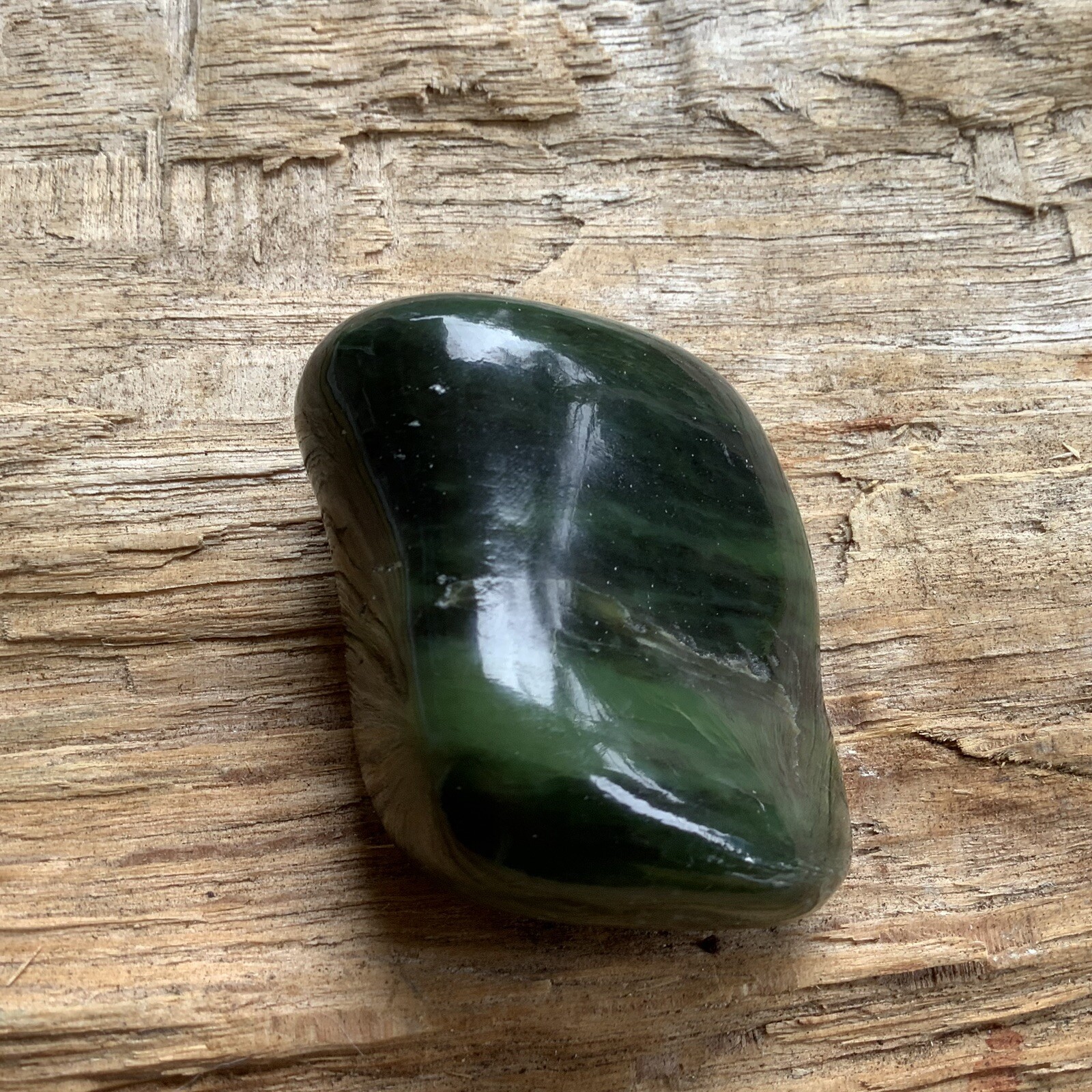 Siberian Jade Pebble Chromium Green Nephrite Jade Stone Specimen Siberia 88g