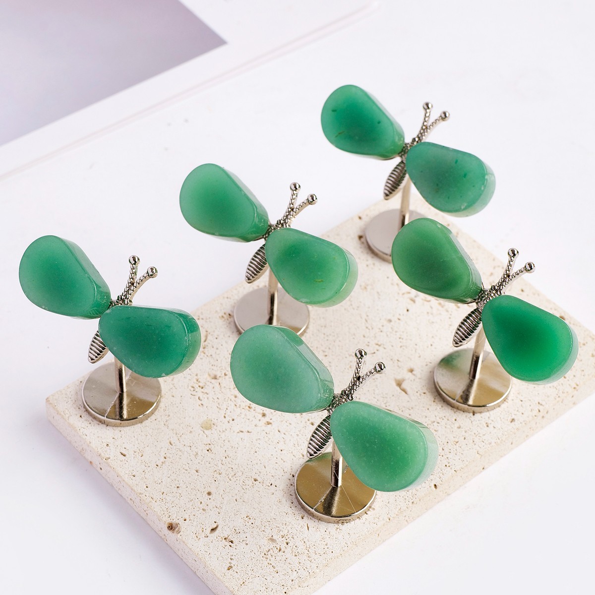 1pc Random Handmade Aventurine Dragonfly ornament, Suitable for Home Decor