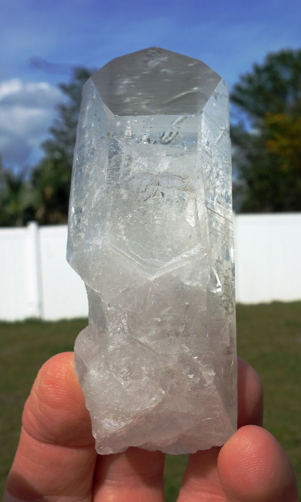 Rare OLD SOUL LEMURIAN QUARTZ Clear Crystal Point with Cool Large Indented KEYS