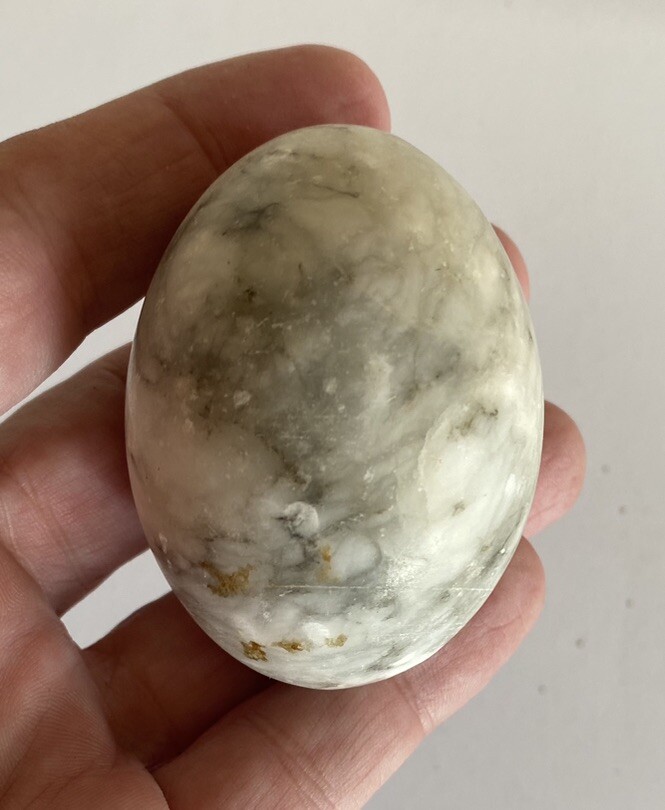 Marble or Alabaster Specimen Polished Egg Shaped 2-1/2in L x 1-5/8in D