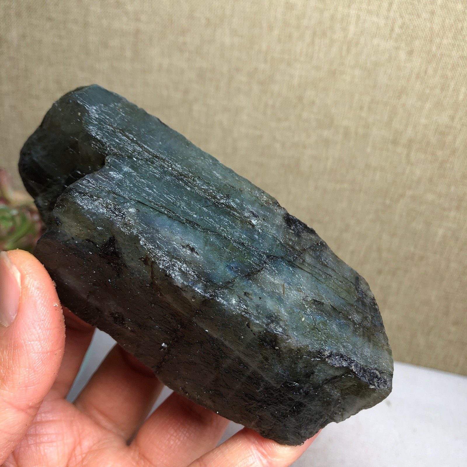 92-34-36mm Natural Labradorite Crystal gemstone Rough Mineral Specimen A4418