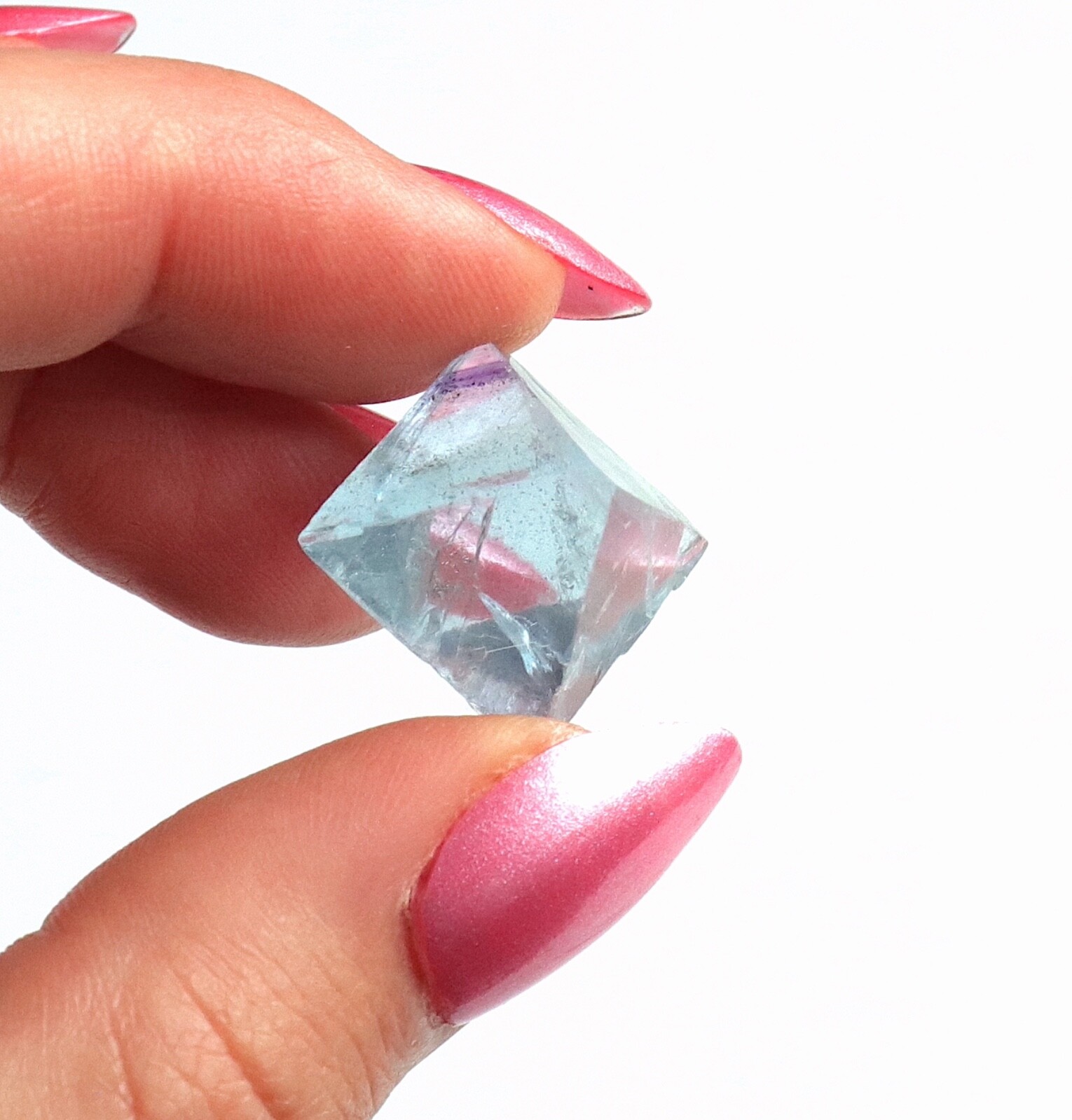 Fluorite Octahedron Gemmy Sky Blue Color Cave In Rock, Illinois 2.4 Cms