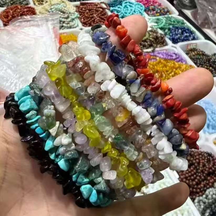 10pcs Reiki treatment Crystal Quartz Natural Stone Bracelet Charm Raw chip