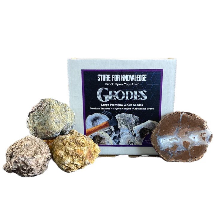 Combo Gift Pack – 13 Break Open Geodes – Mexican Trancas | Quartz | Florescent
