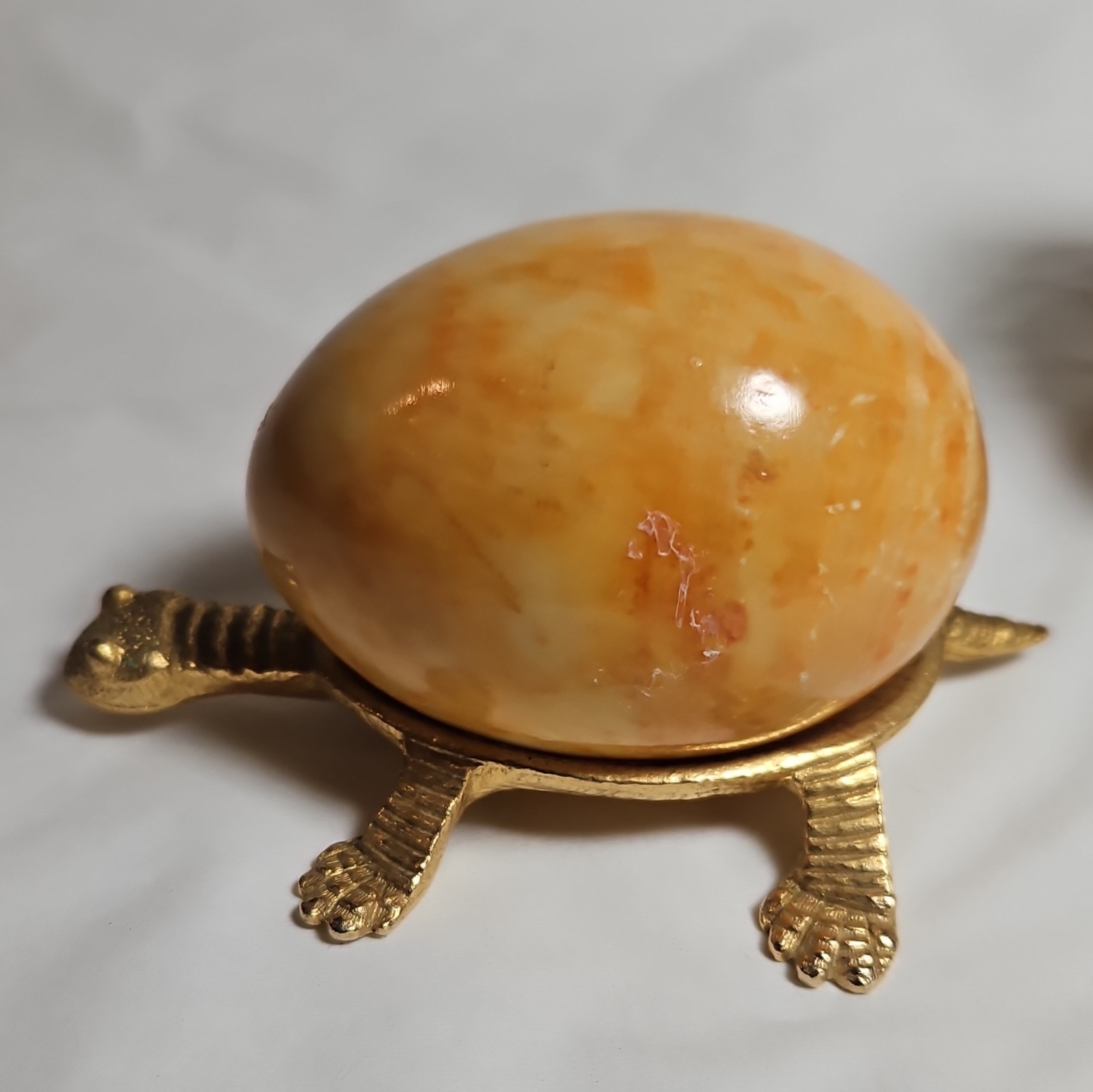 Lot of 4 Polished Stone Egg Crystal Mineral Display Specimens w/ Stands