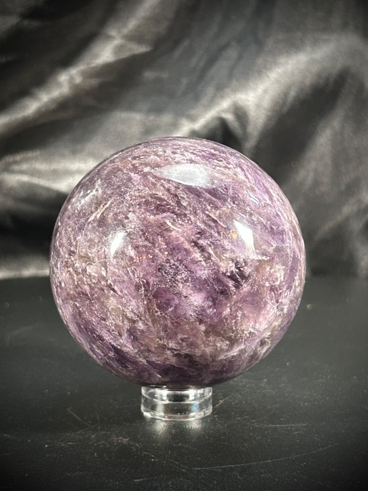 2.31″ Beautiful Amethyst Sphere With Acrylic Stand 9.9oz (282 grams)