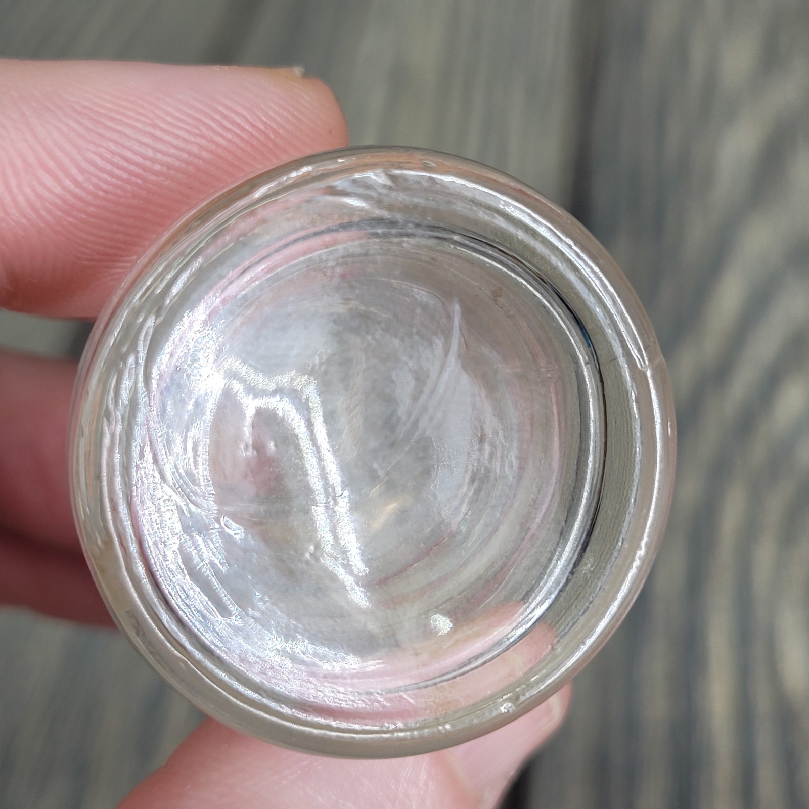 4oz Mixed Crystal Small Tumbles in Vintage Apothecary Glass Spice Jar w/ Stopper