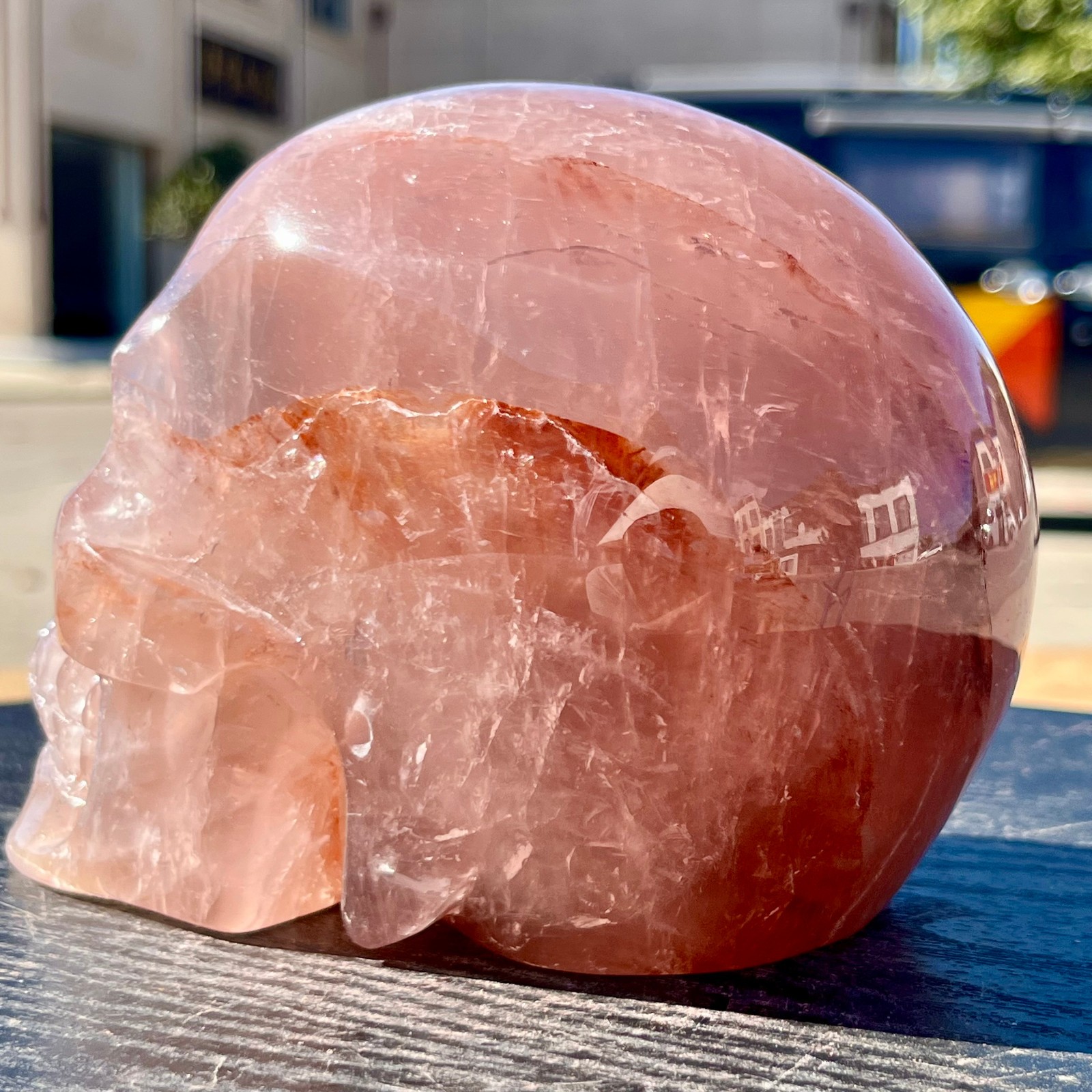 Natural Red Agate Skull Carved Crystal Head Reiki Healing Decor 3.9 lb