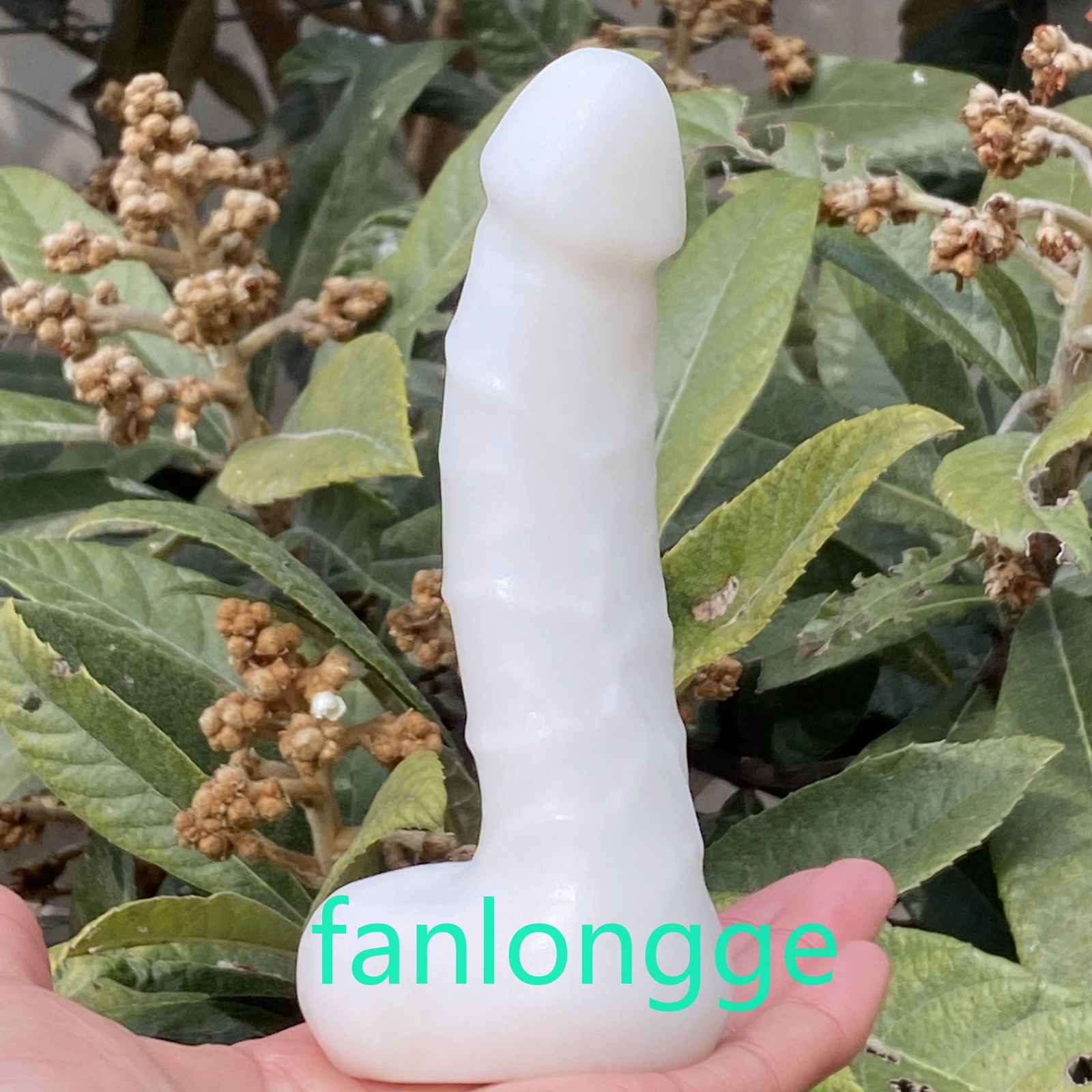 6in Wholesale Natural White jade male penis Quartz Crystal Carved Figurines 1pc