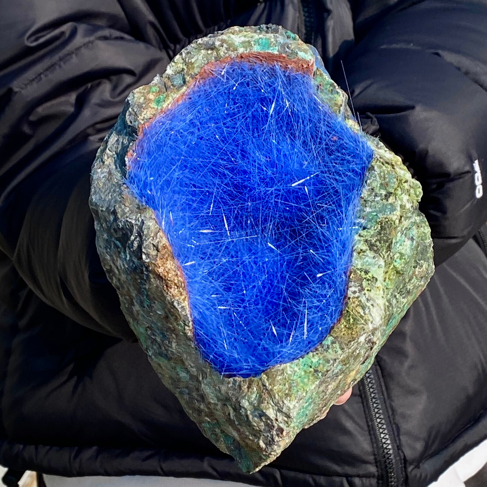 7.17LB Natural Blue Needle Iron Ore Mineral , Original Ore Quartz Crystal