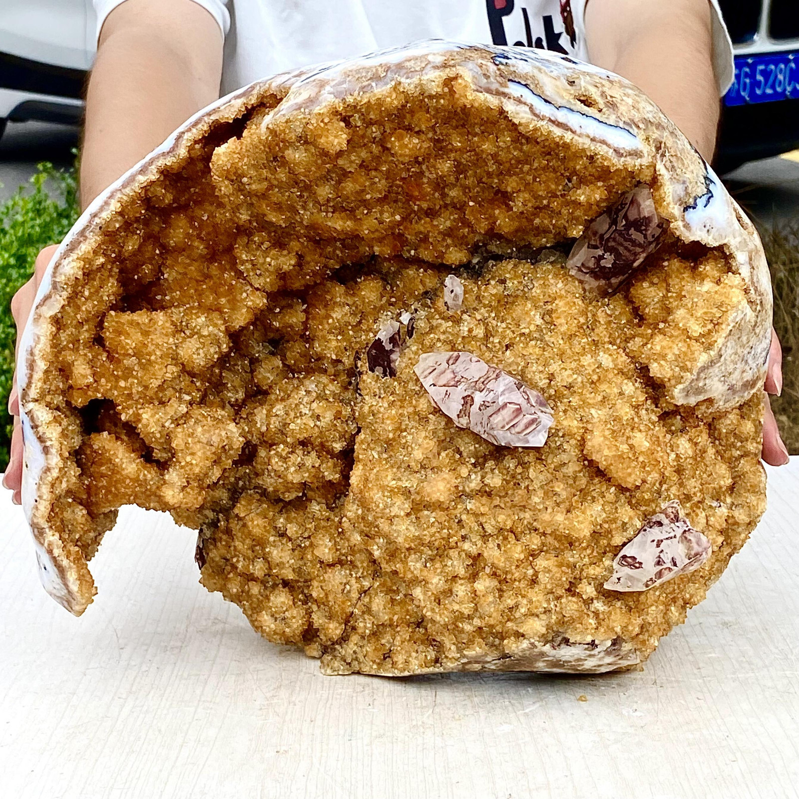 25.3LB Superb Yellow Citrine Crystal Cave Decor Stone Cathedral Geode Specimen