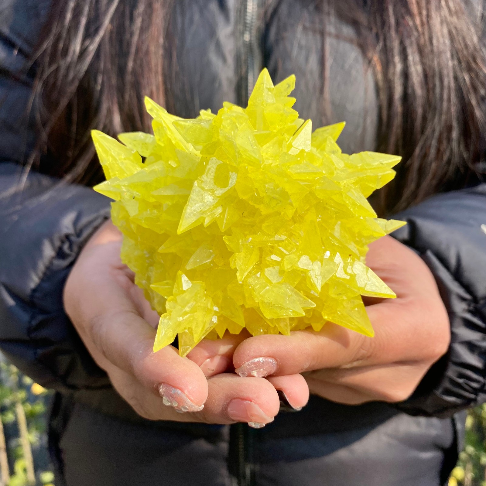 300G Rare Natural yellow sulfur crystal quartz crystal mineral specimen