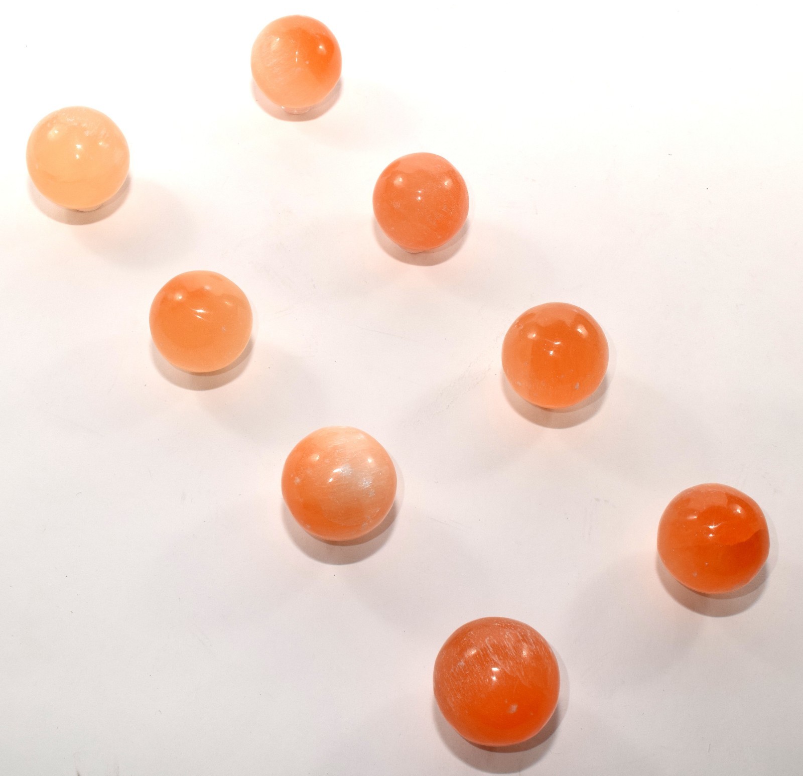 40mm Natural Orange Selenite Sphere Sparkling Crystal Mineral Ball Morocco (1PC)