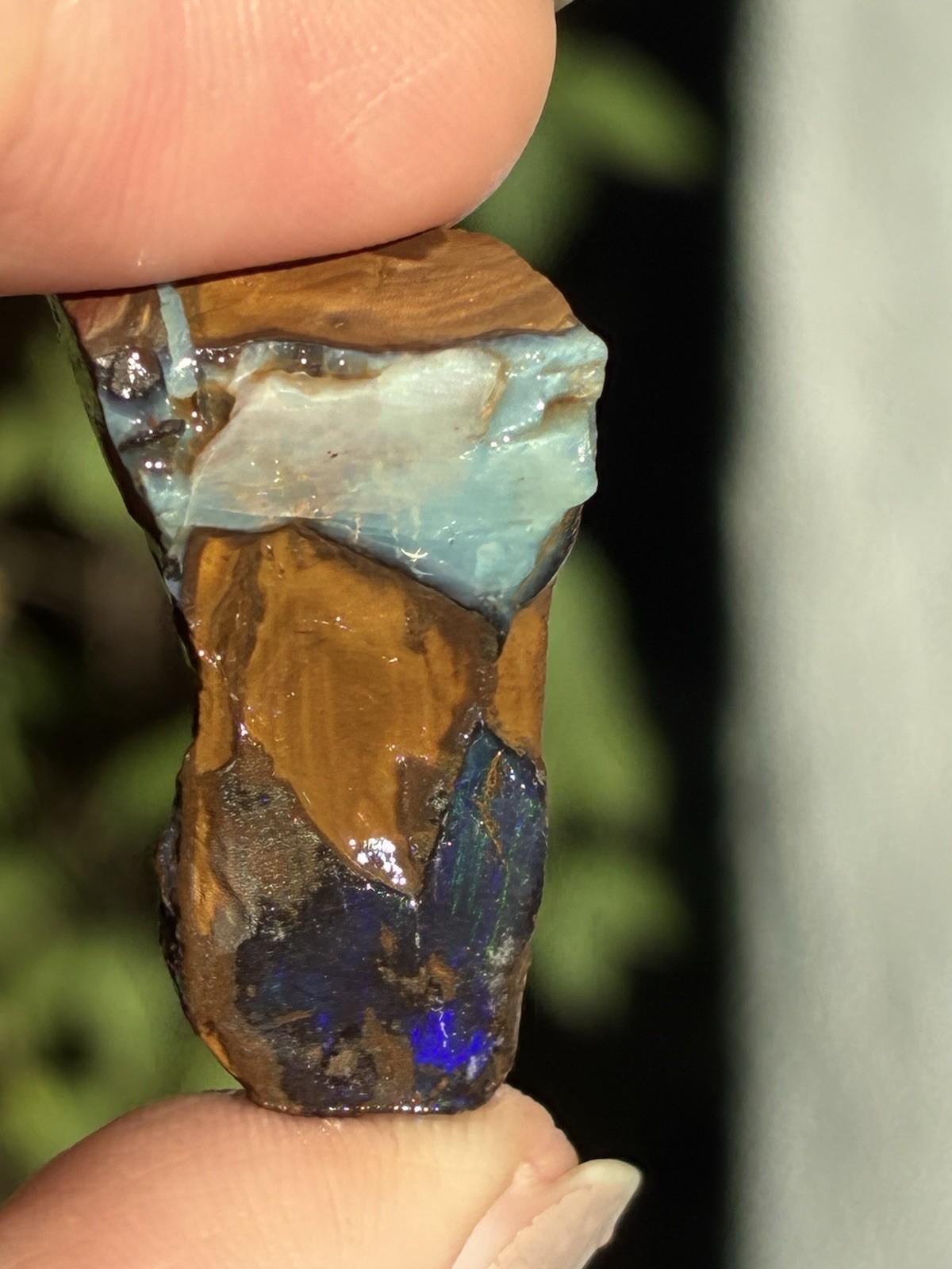 Pretty 24ct Australian Boulder Opal Rough Loose Multicolor Purple Specimen QQ
