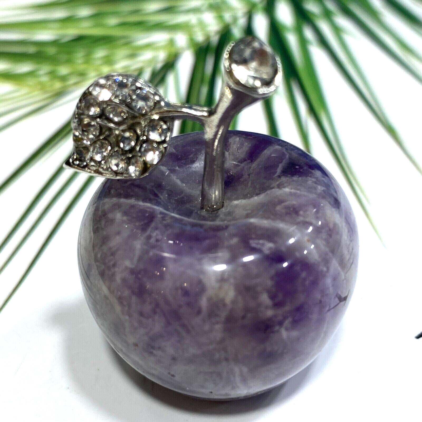 1.5″ Natural Dreamy Amethyst quartz apple hand carved crystal healing 1PC