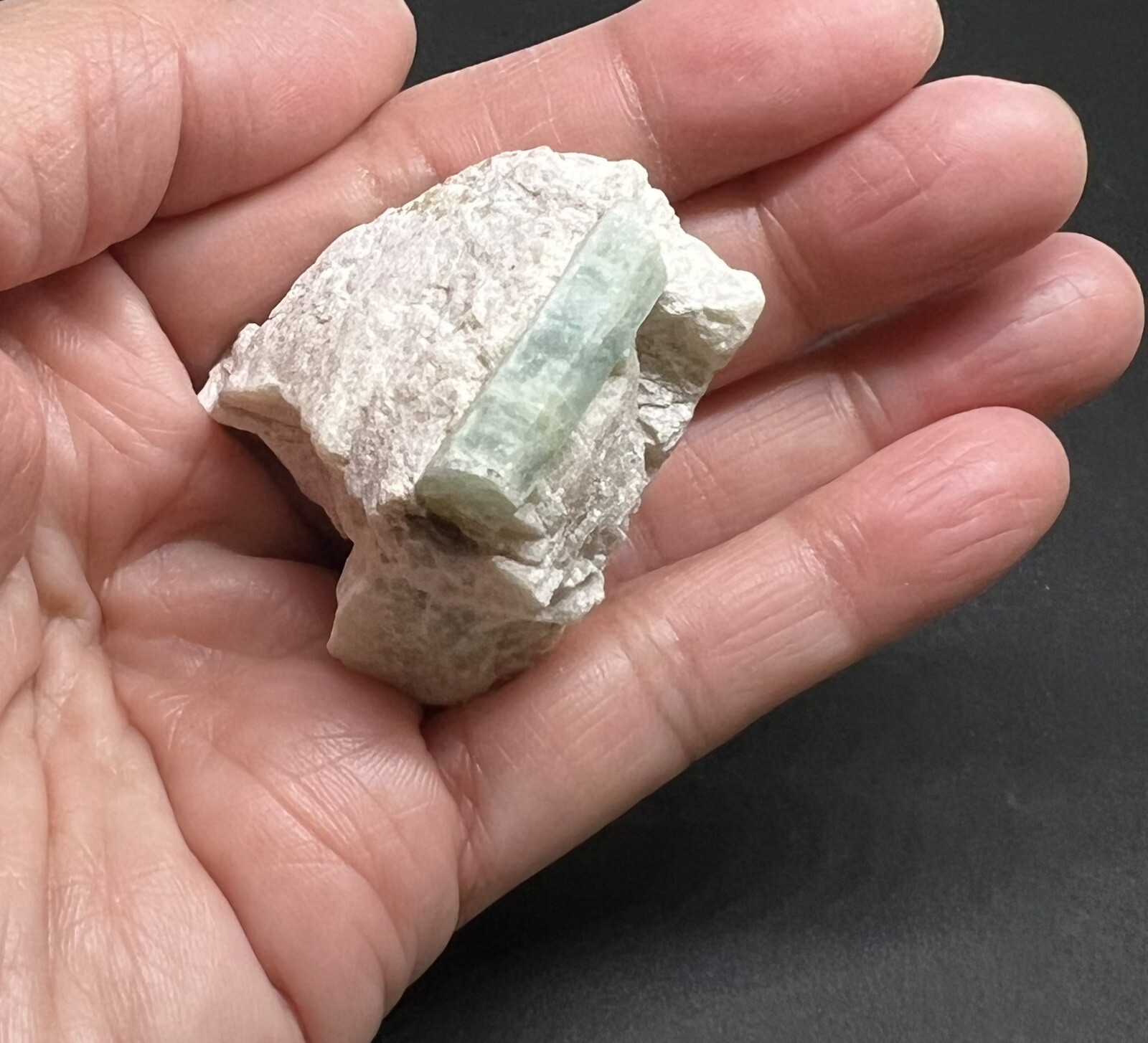 Aquamarine & Feldspar Genuine Rough Stone from Brazil 41g 1 1/2in