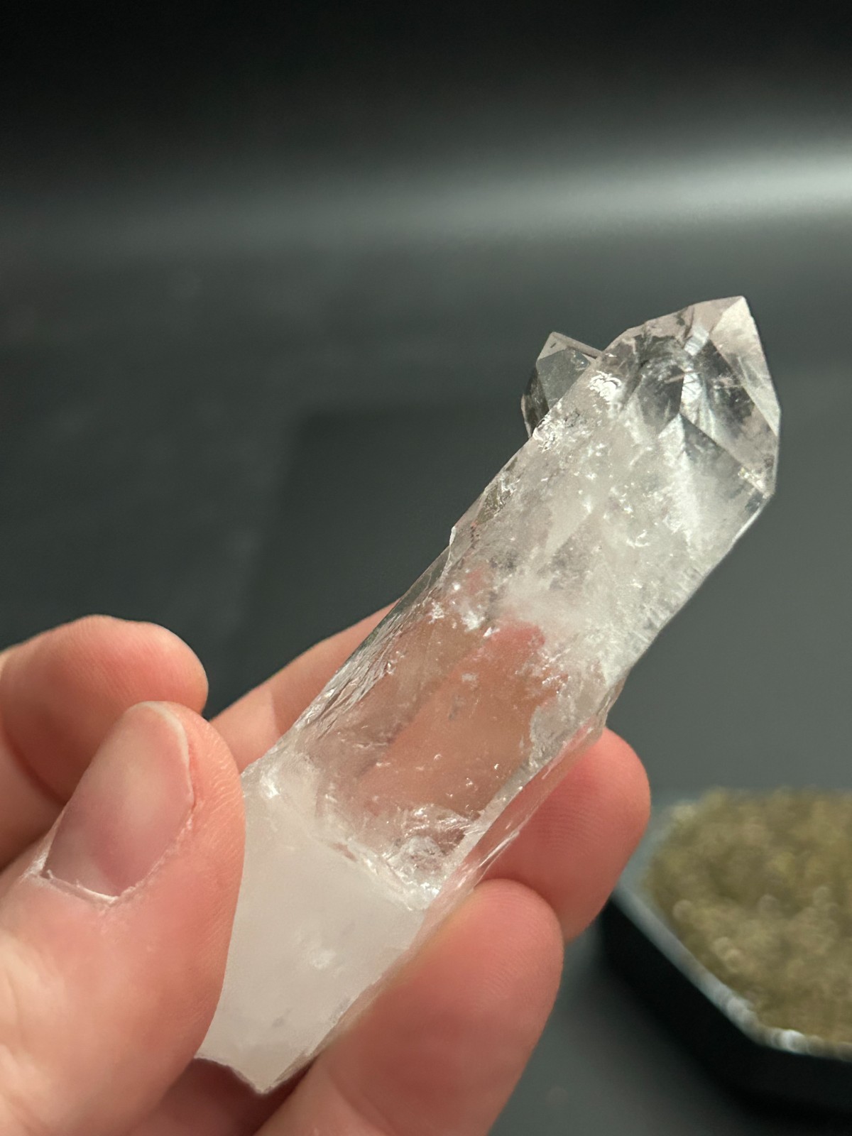 Natural Columbian Quartz Crystal Twin Point 3.5” Bridge Cross