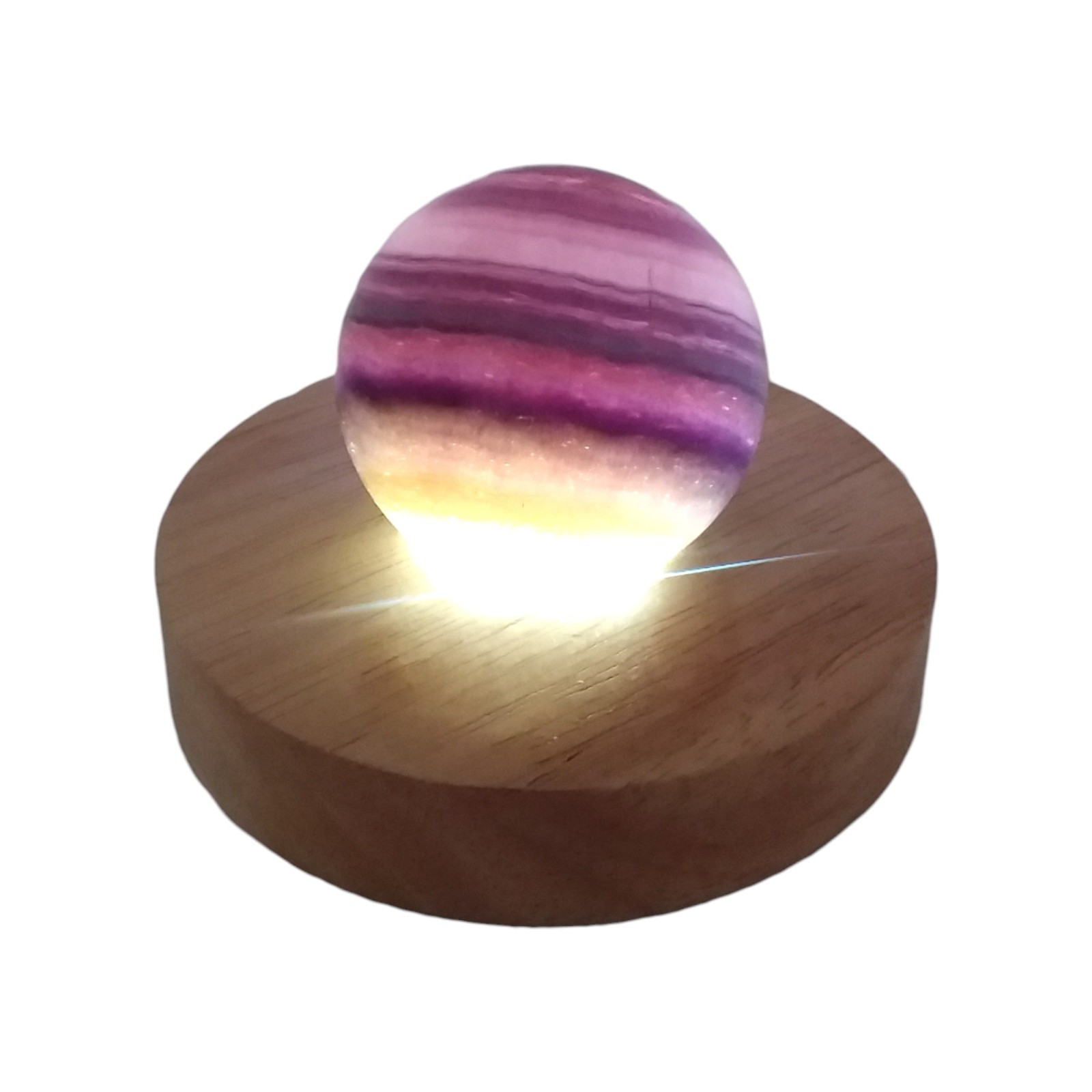 Silky Fluorite, 2 in, sphere, lighted, specimen, display, #R-3912