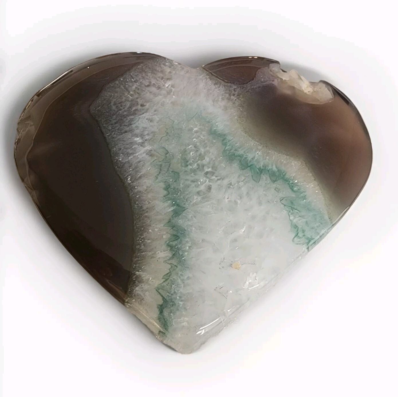 Large Polished Druzy Agate Geode Heart 3.75″ – USA
