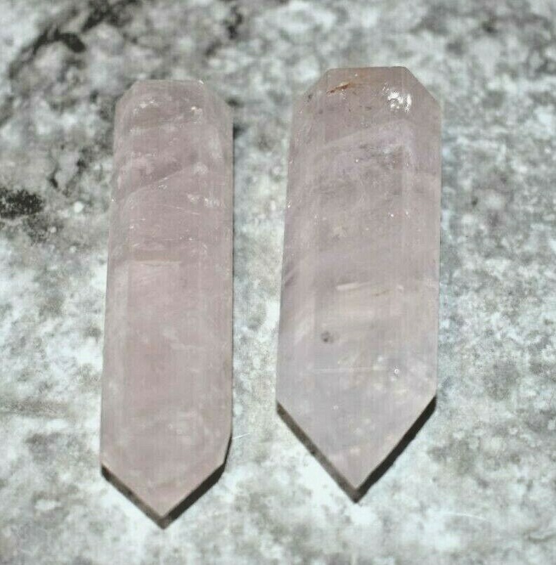 2 pieces 2 inches to 2.25 inches light Pink Quartz Crystal Points, Natural Rock