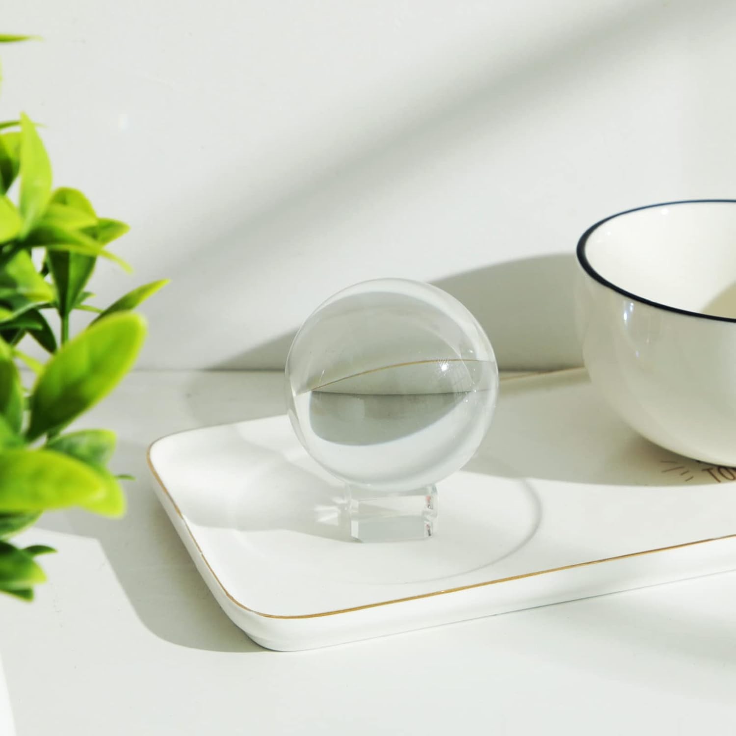 Versatile 60mm Crystal Glass Sphere with Stand for Photography & Home Decor