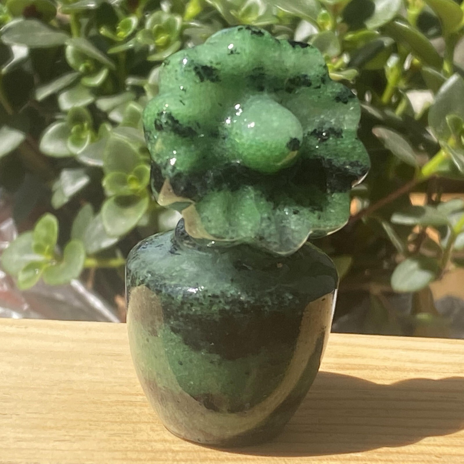 1 Pc Natural Zoisite Crystal Quartz Carved Potted Sunflower Gem Reiki Healing 2″