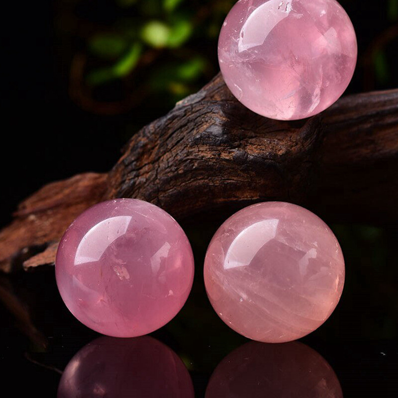 Natural Clear Rose Quartz Crystal Orb Ball Healing Energy Stone Sphere W/ Stand
