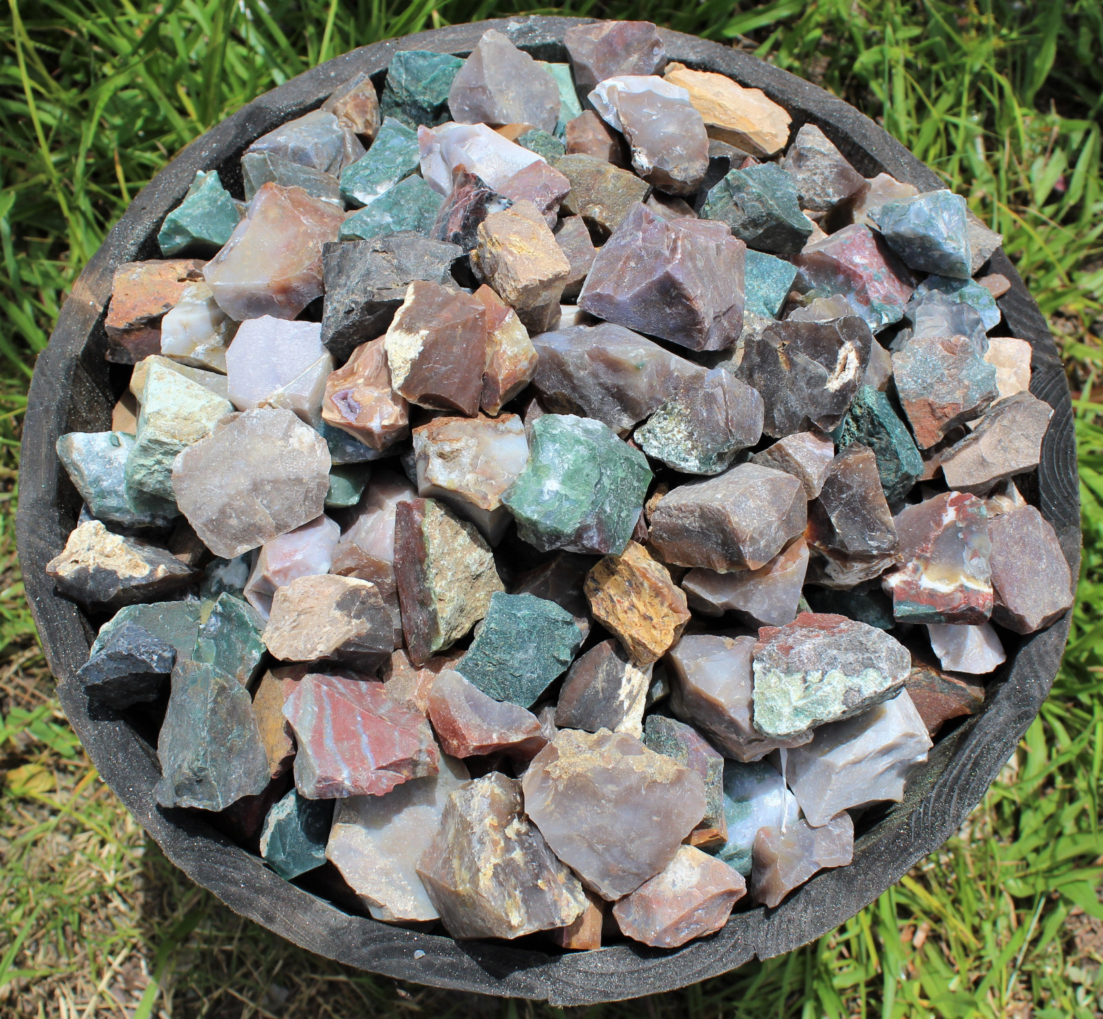 1 lb Lot Natural Rough Fancy Jasper, Raw Gemstone Cabbing Rock Multi color 16 oz