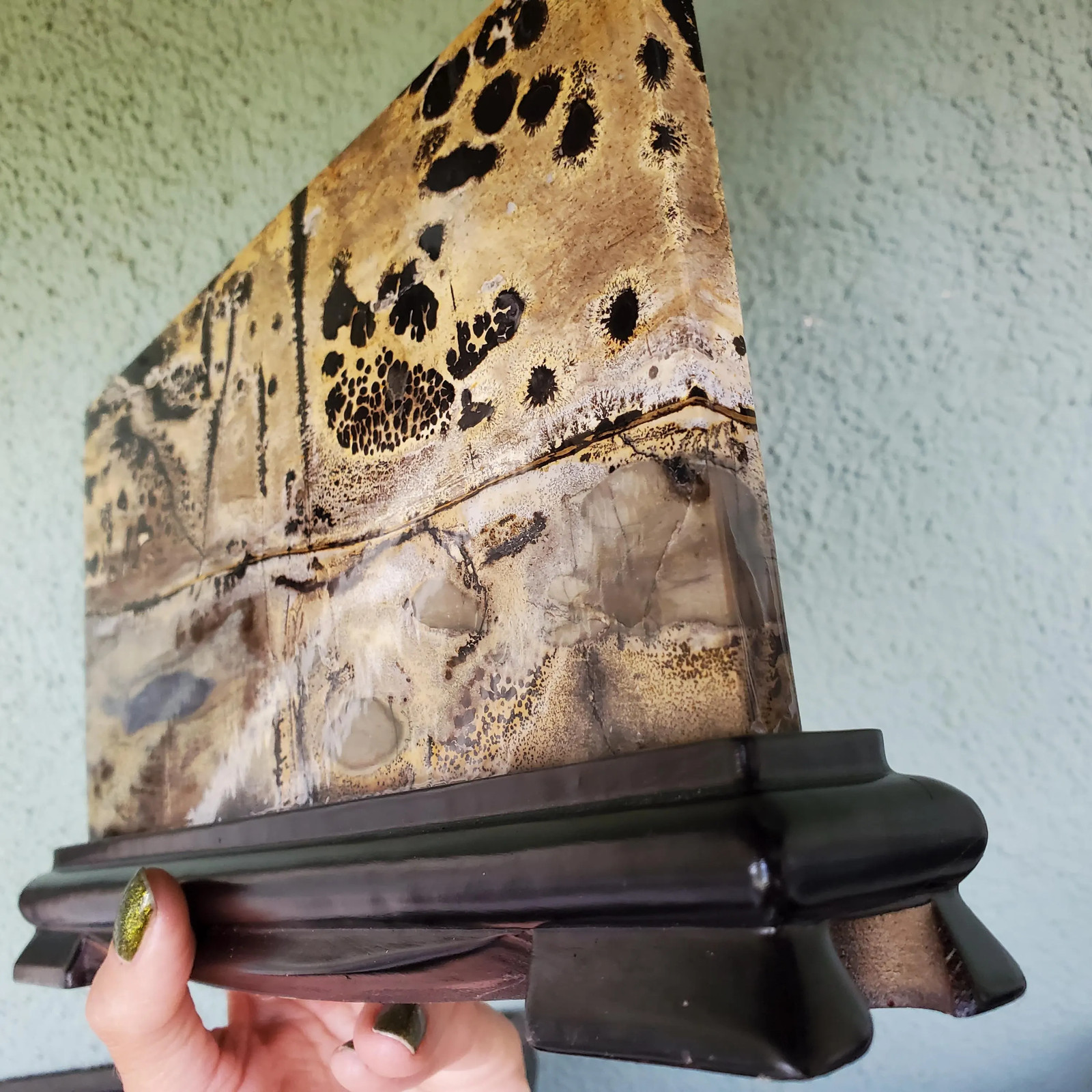 Picture Jasper Dendrite Pastel Display Tile Crystal Free Stand 838 grams