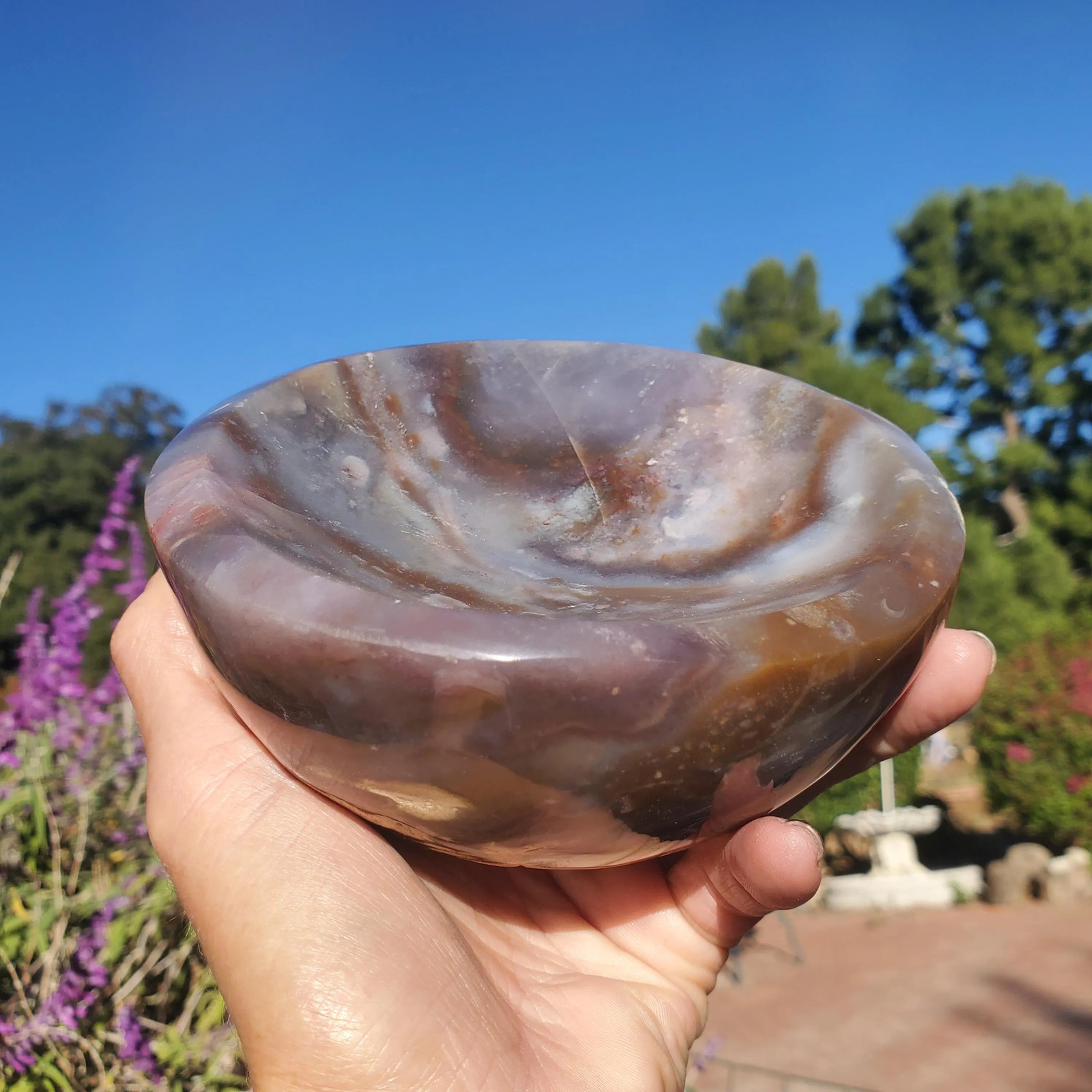 Ocean Jasper Lilac Purple Chalcedony Multi-Purpose Bowl 1001 grams