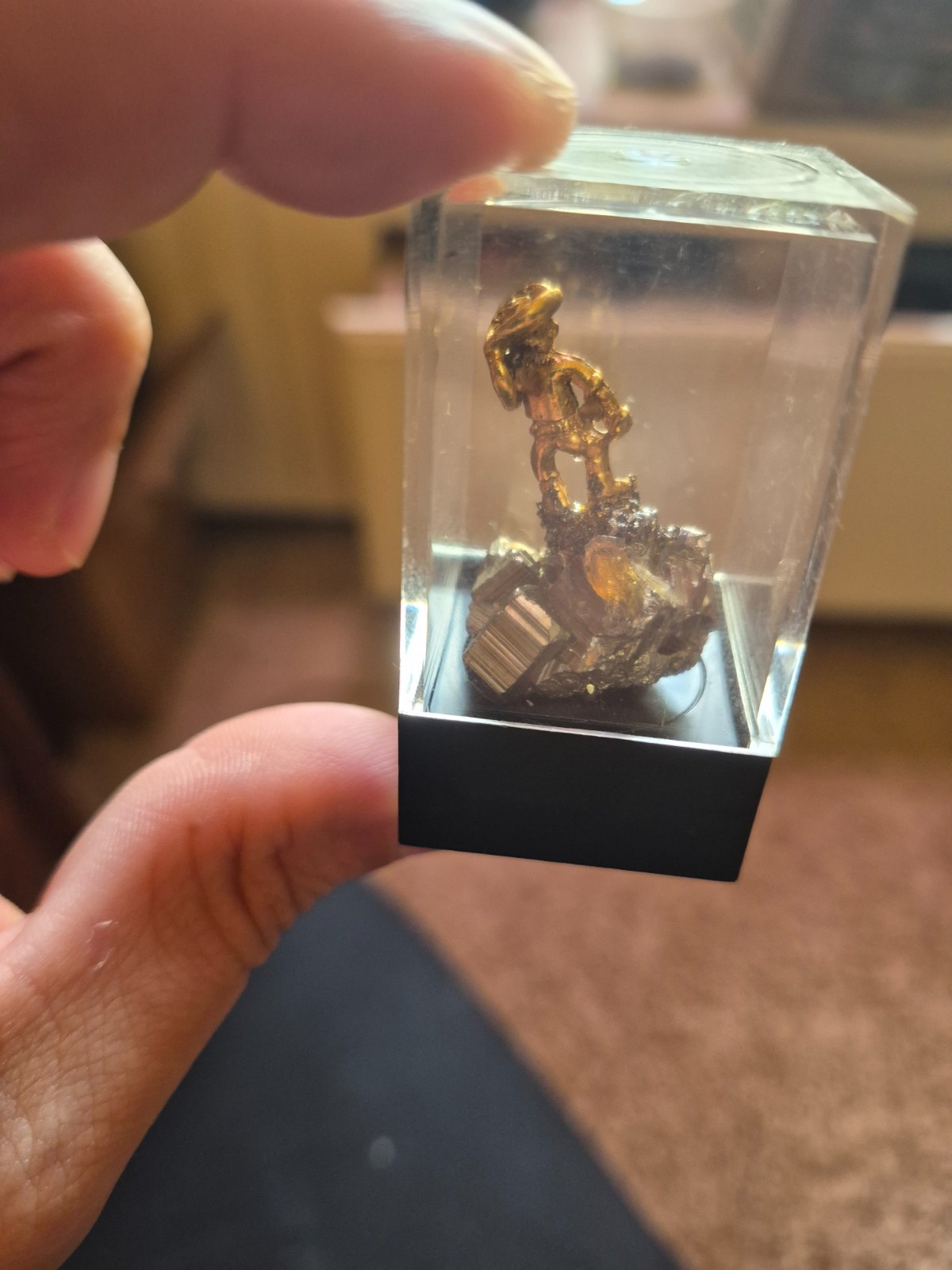 Pyrite 24k GP Miner Figurine Made & Mined In The West