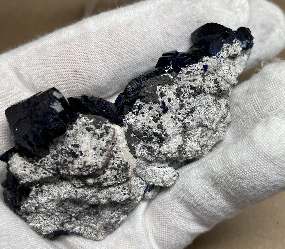 ~ 3 3/8” high x 1 3/4” x 7/8”, AZURITE, Milpillas Mine, Mexico