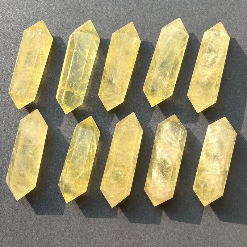 10pcs Stunning Citrine Crystal DT Point Double Terminated Citrine Point Wands