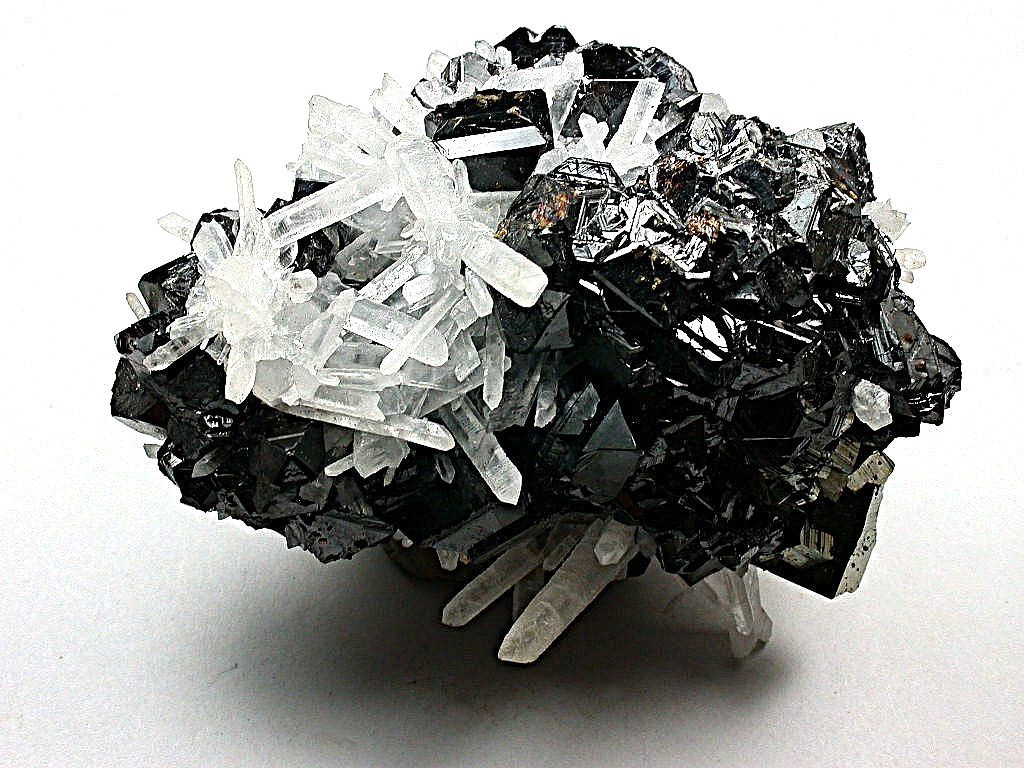MINERALS : SPHALERITE, PYRITE, AND QUARTZ XTL COMBINATION FROM ANIMON MINE, PERU
