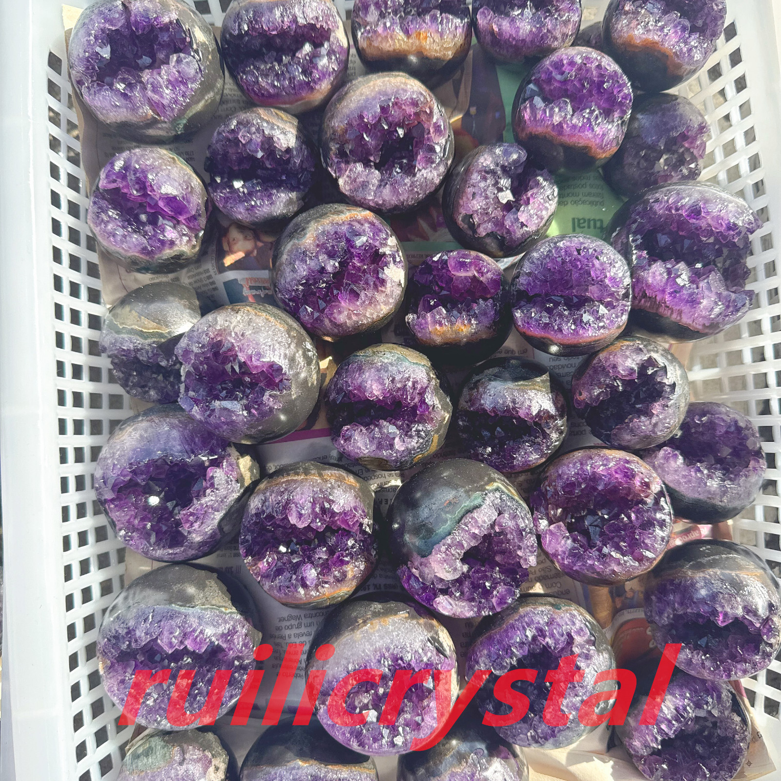 200g-300g Natural Amethyst geode quartz cluster crystal specimen healing