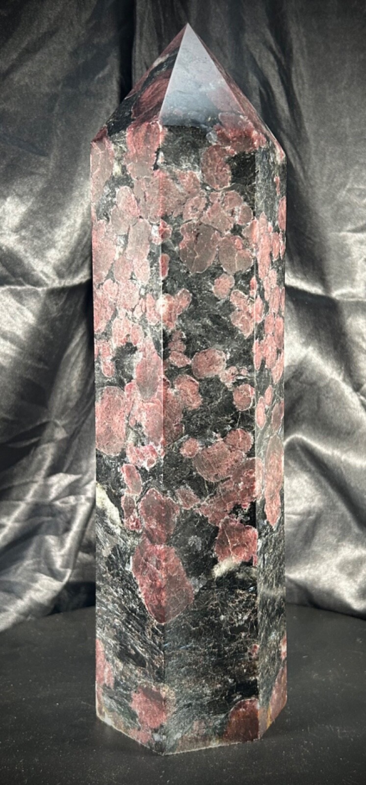 12.5′ Tall Garnet and Arfvedsonite Tower 10lb 2.5oz (4.609kg)