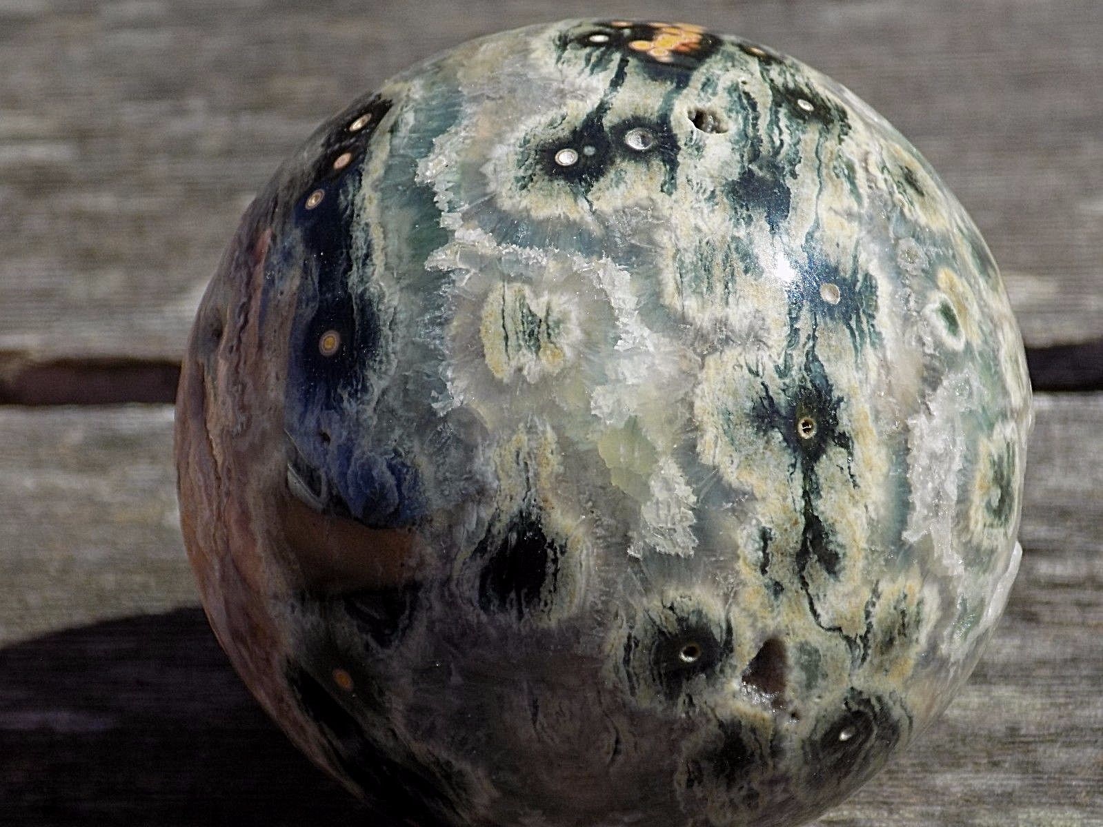 AAA OCEAN JASPER SPHERE MARBLE 75MM OR 2 15/16” 7125