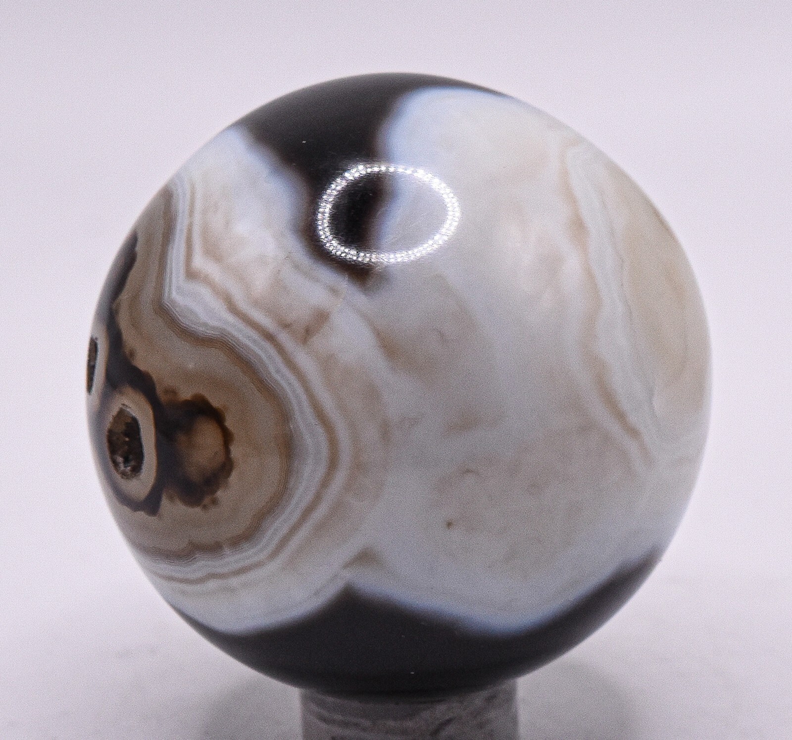 45mm Multicolor Agate Sphere Polished Chalcedony Gemstone Crystal Mineral India
