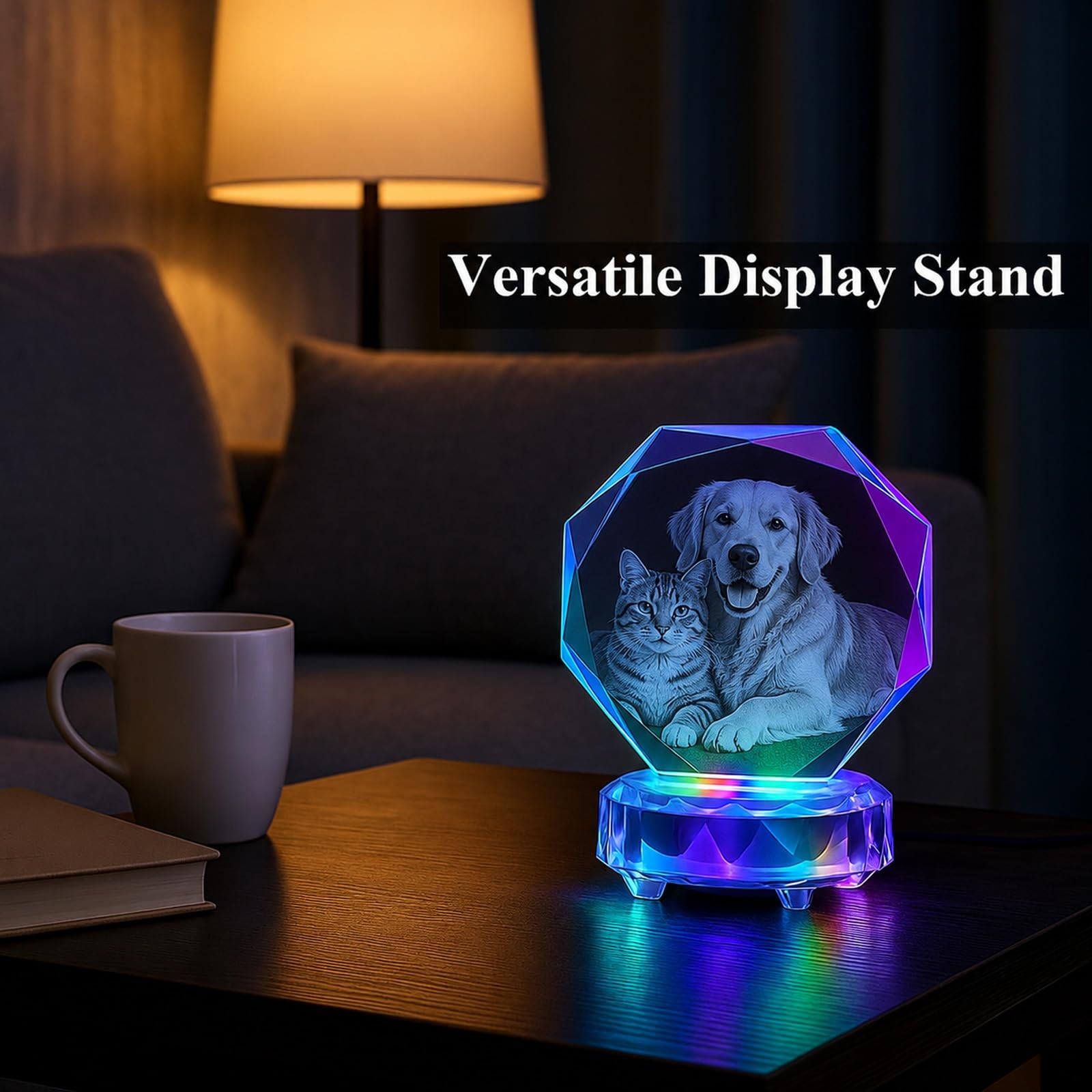Crystal Light Base Lighted Display Stand – Octagon