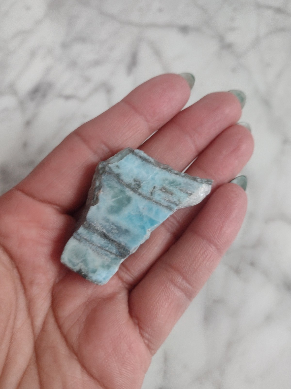 Dominican Republic LARIMAR Stone Specimen Crystal Polished Rare Stone L7