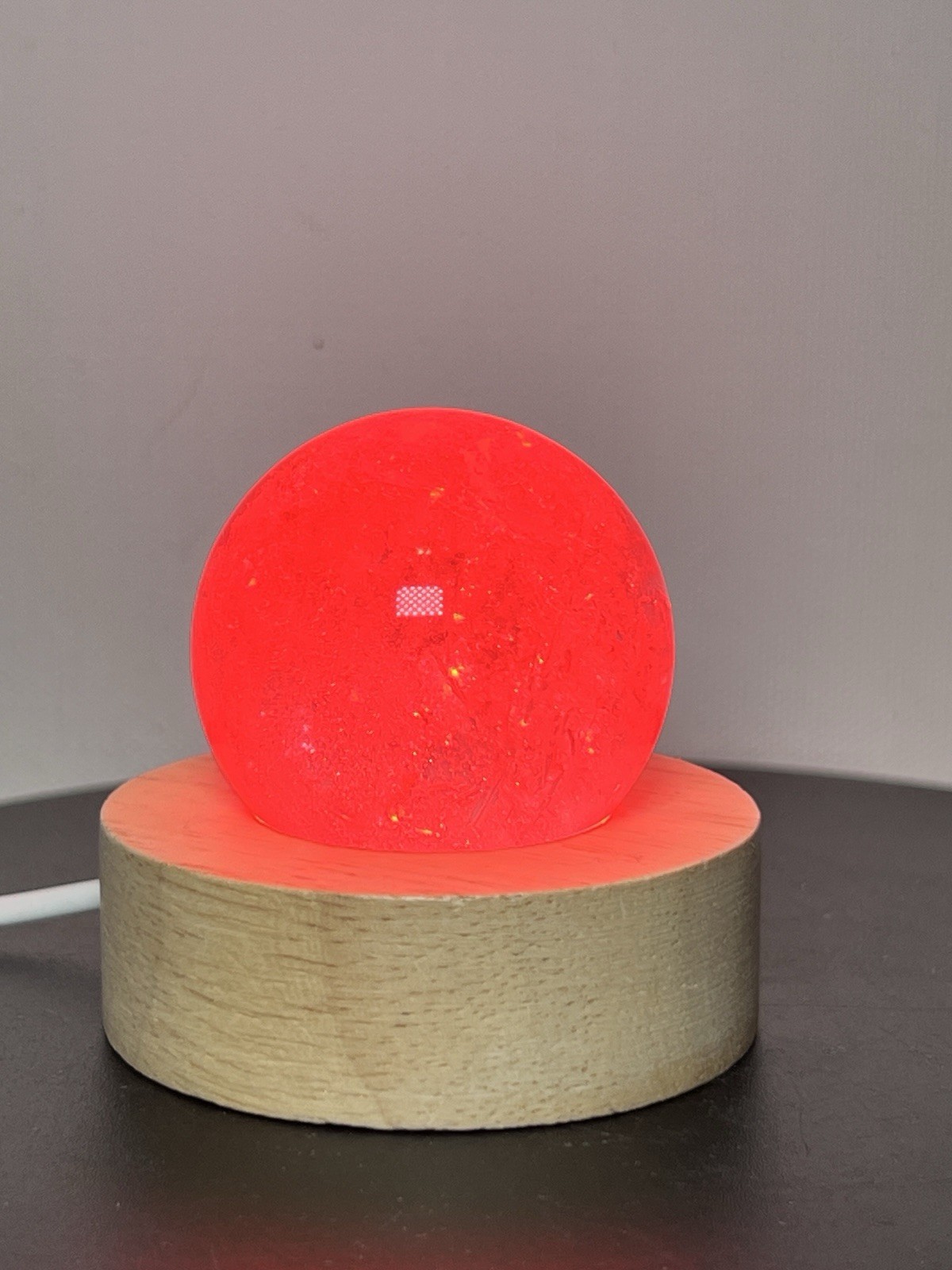 Clear Quartz Sphere W/Multicolor USB Light Holder – See pics and description