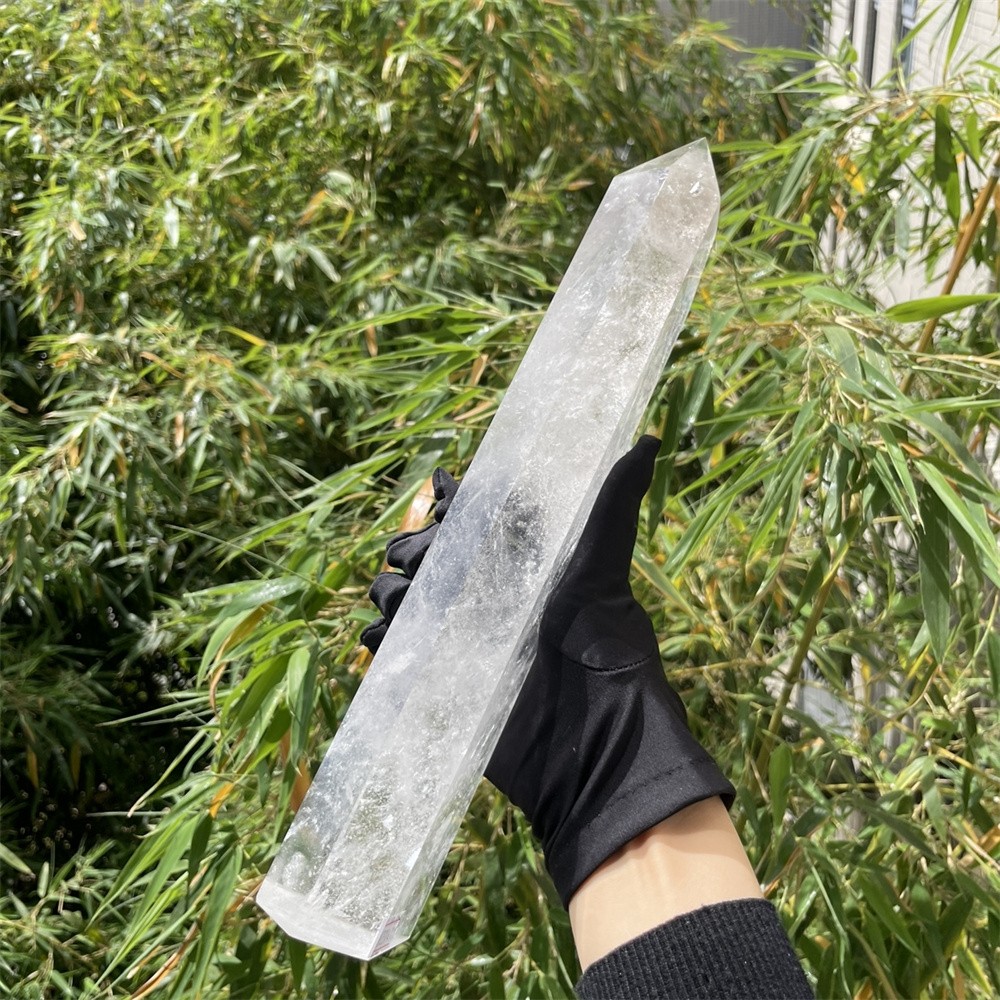 3.7LB 12.6″ Natural A++ Clear Quartz Obelisk Tower Crystal Reiki Decor Rainbow