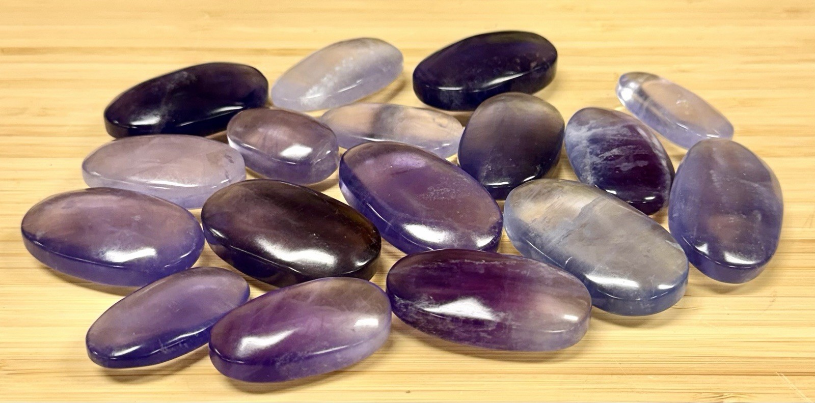 Wholesale Lot 2 Lbs Natural Purple Fluorite Palm Stone Crystal Healing