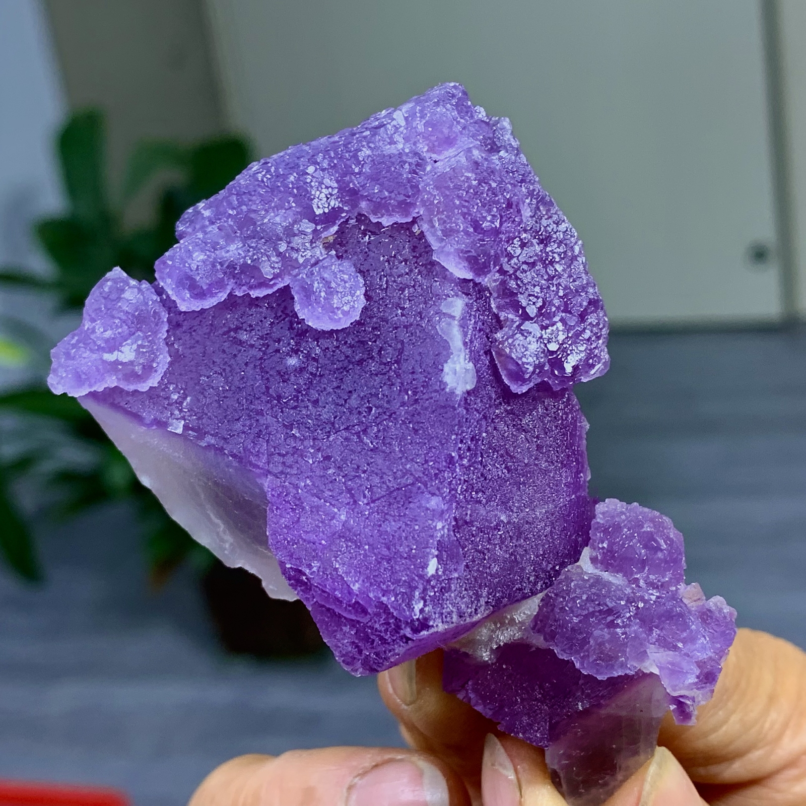 129G Rare transparent purple cubic fluorite mineral crystal sample/China