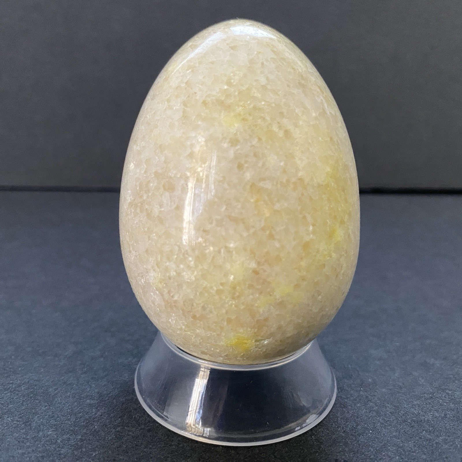 Natural Onyx Stone Egg With Stand Hand Polished Banded Agate Calcite Crystal