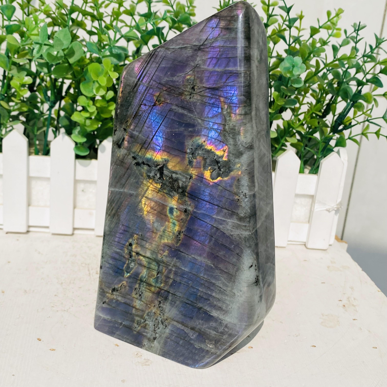 Natural Purple Labradorite Quartz Crystal Freeform Mineral Specimen 1520g