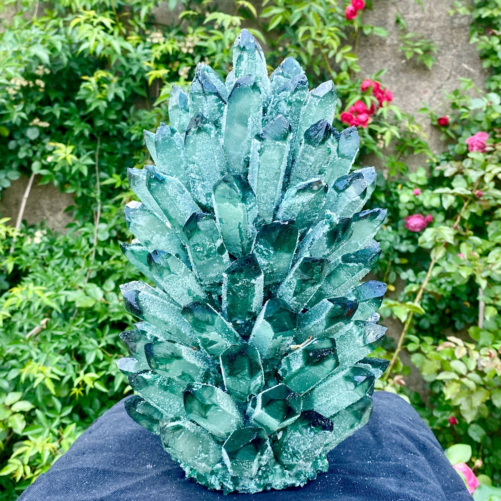 18LB New Find green Phantom Crystal Quartz Cluster Mineral Specimen Healing